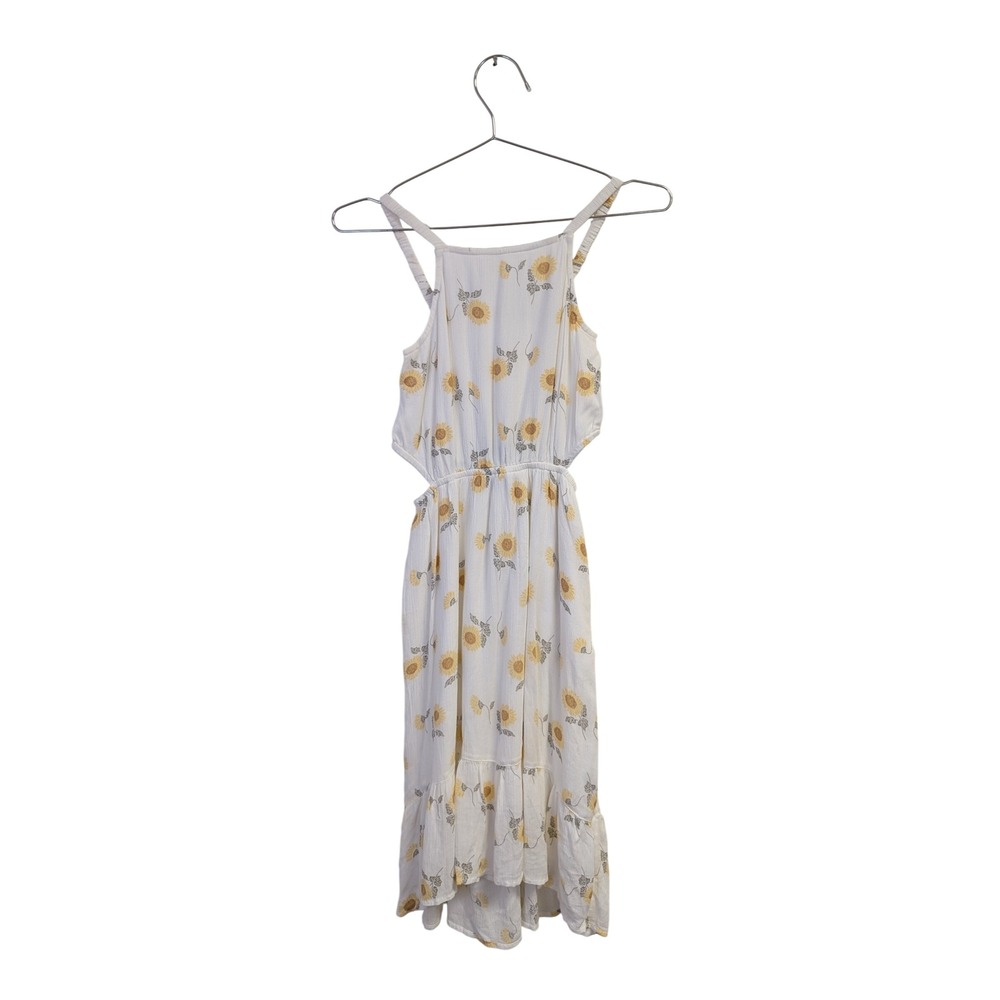 Abercrombie Kids Dress Sunflower Sundress Cut‎ Out White 11/12 NWT